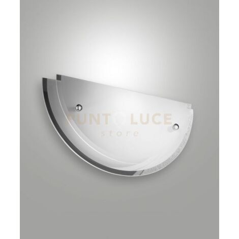 HILL APPLIQUE BIANCA L.33CM IN VETRO E METALLO 1 LUCE ATTACCO E27