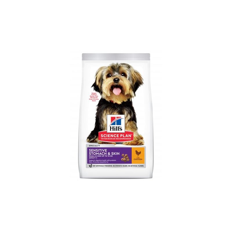 

Hill's Science Plan Adult Sensitive Stomach & Skin Small & Mini alimento seco perro pollo Saco de 1,5 Kg