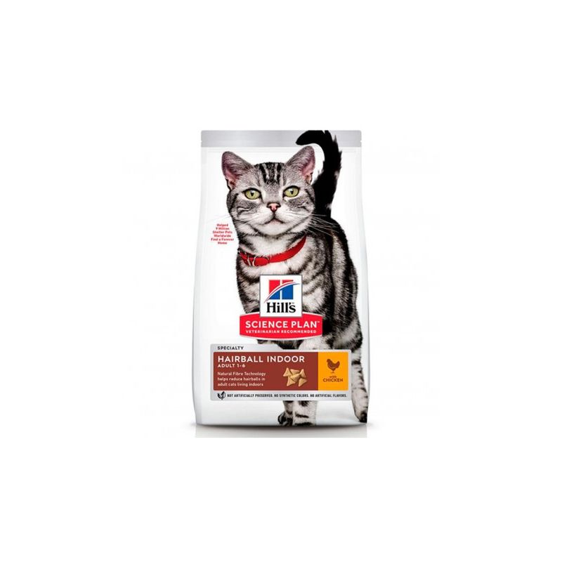 

Hill's Science Plan Adult Hairball & Indoor alimento seco gato pollo Saco de 1,5 Kg