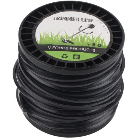 Hilo cuadrado de nailon negro de 3,3 mm para cortacésped – Alta eficiencia, bajo nivel de ruido, 50 m