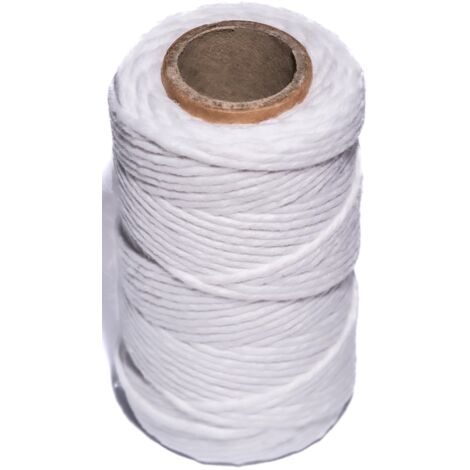 Hilo de algodón de 2 mm, blanco óptico, decorativo, natural, para regalos de macramé.
