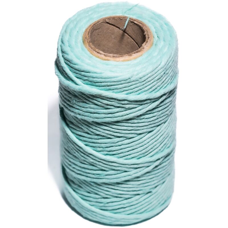 Hilo de algodón de 2 mm, color menta, decorativo, natural, macramé, para envolver regalos.