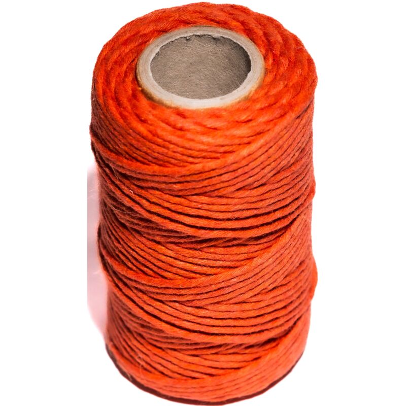 Hilo de algodón de 2 mm, color naranja, decorativo, natural, para macramé, embalaje de regalo.