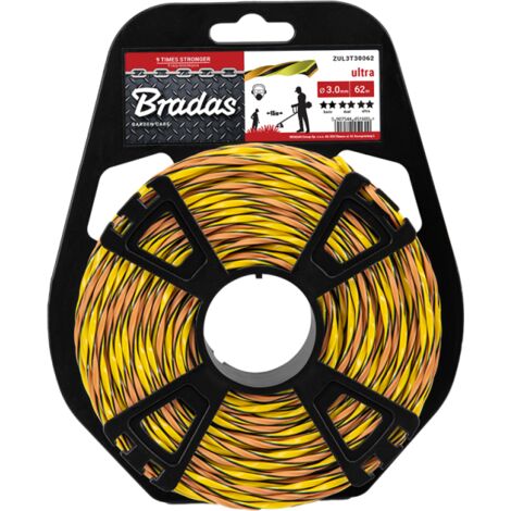 Hilo de corte para desbrozadora, Ultra L3 Twist, modelo 2,0 mm x 139 m en bobina, uso profesional en jardinería, corte trenzado silencioso y alta durabilidad