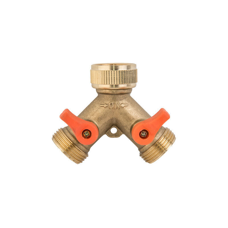 

Hilo de latón para la nariz del grifo. Salida femenina de 3/4" 2x 3/4" macho + válvula de cierre