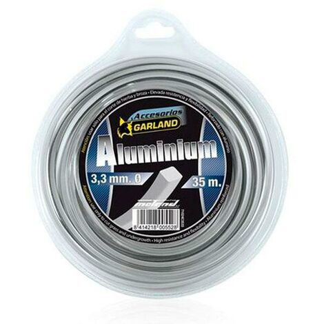 Hilo de nilón cuadrado con partículas de aluminio Garland - talla Ø 3,3 mm x 35 m.