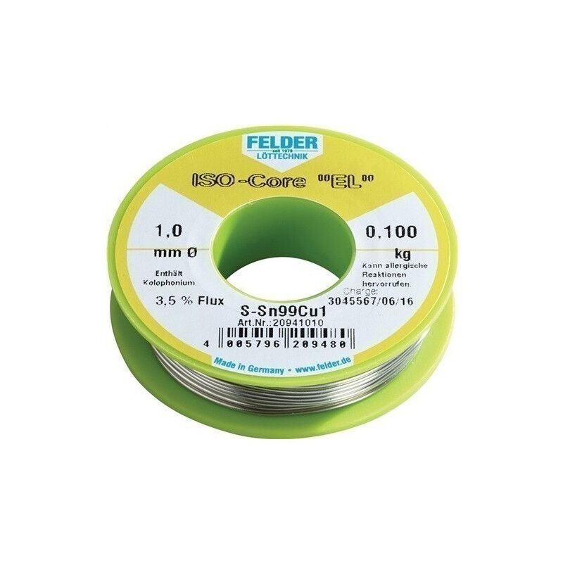 

Hilo De Soldar Iso-Core El 1 Mm 100 G S-Sn99Cu1 Felder