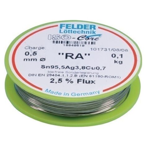 Hilo De Soldar Iso-Core Ra 0,5 Mm 100 G Sn95,5Ag3,8Cu0,7 Fel