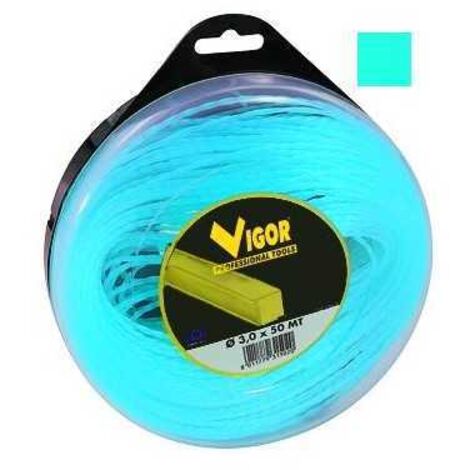 Hilo desbrozadora Vigor Quadro Alu-Azul 30 m Ø mm. 4