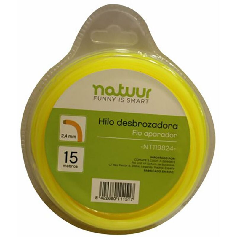 

Hilo jardin desbrozador cuadrado 15 mt 2,4mm nylon amarillo nt119824 - Natuur