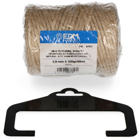 Hilo natural yute biodegradable 3 con bobina 220g/60m edm
