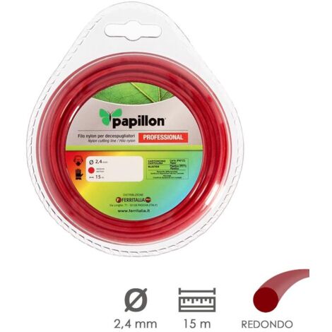 hilo nylon desbrozadoras redondo profesional ø 2,4 mm. rollo 15 metros. hilo nylon corte desbrozadores hierba, jardin, maleza