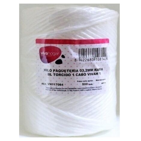 Hilo Paqueteria 500Gr 03,2Mm Rafia Blanco  Torcido 1 Cabo Vivah 1