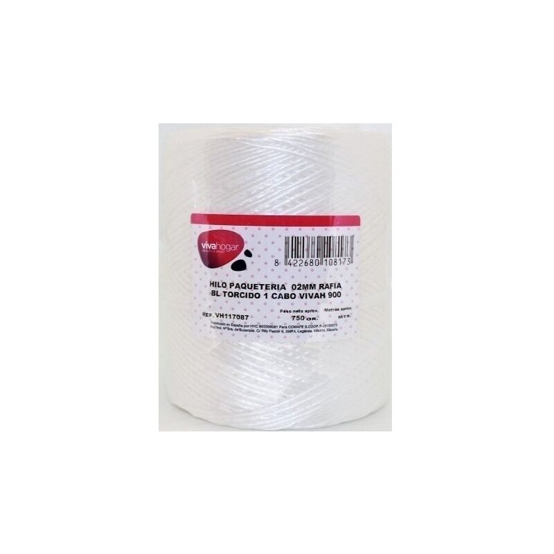 

Hilo Paqueteria 750Gr 02Mm Rafia Blanco Torcido 1 Cabo Vivah 900