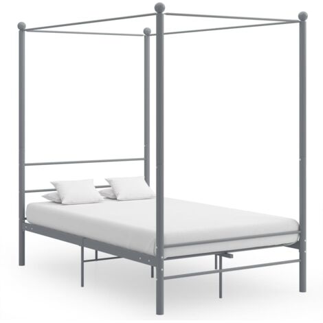 Himmelbett Grau Metall 120x200 cm vidaXL