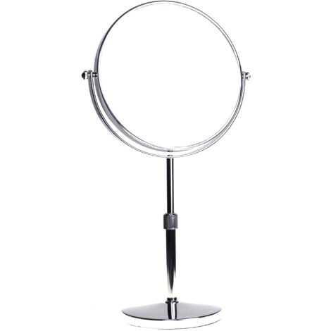 HIMRY Ingranditori 10X Specchi da Trucco, Regolabile in Altezza, Doppia Faccia, Con Piedistallo, 8 Pollici Specchio Bagno da Tavolo, Specchio Rasatura, Specchio Cosmetico, Cromato, KXD3114-10x