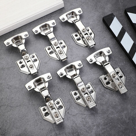Hinges with Integrated Damper Self-Closing Mechanism Hinge for Kitchen Door Cabinets Pack of 6