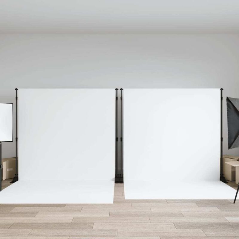 Hintergrundstative 2 Stk. Schwarz 305x243 Cm Stahl - Vidaxl
