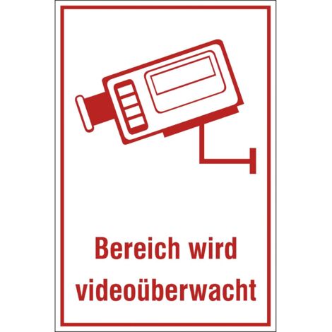 Hinweisschild Bereich wird videoüberwacht 200 x 300 mm