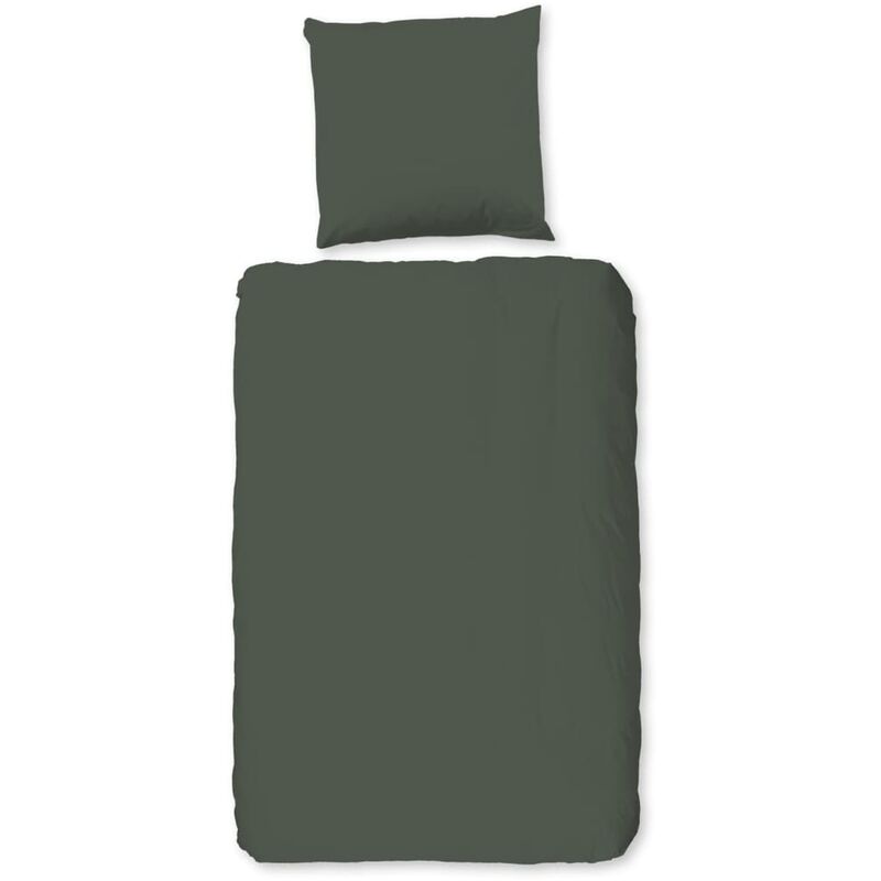 

Funda de edredón Uni 135x200 cm verde olivo - Verde - HIP