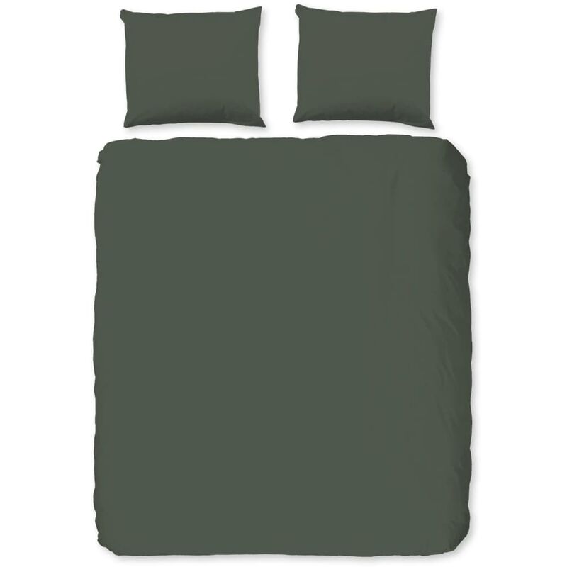 

Funda de edredón Uni 200x200/220 cm verde olivo - Verde - HIP