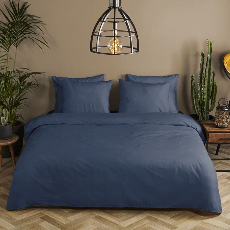 

Funda de edredón Uni 240x200/220 cm azul oscuro - Azul - HIP