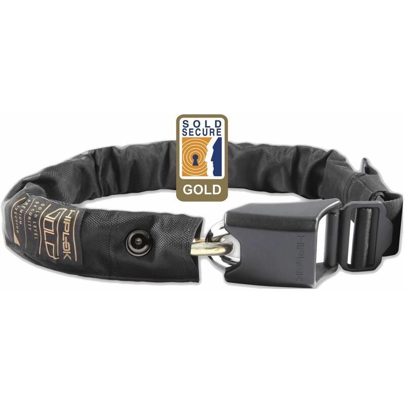 Hiplok - gold wearable chain lock 10MM x 85CM - waist 24-44 inches (gold sold secure): black 10MM x 85CM - HLGLD1AB