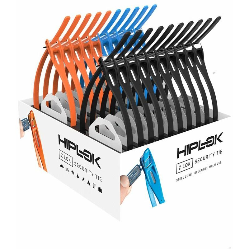 Hiplok - z-lok armoured reuseable tie (box of 20) - hlzlkmulti