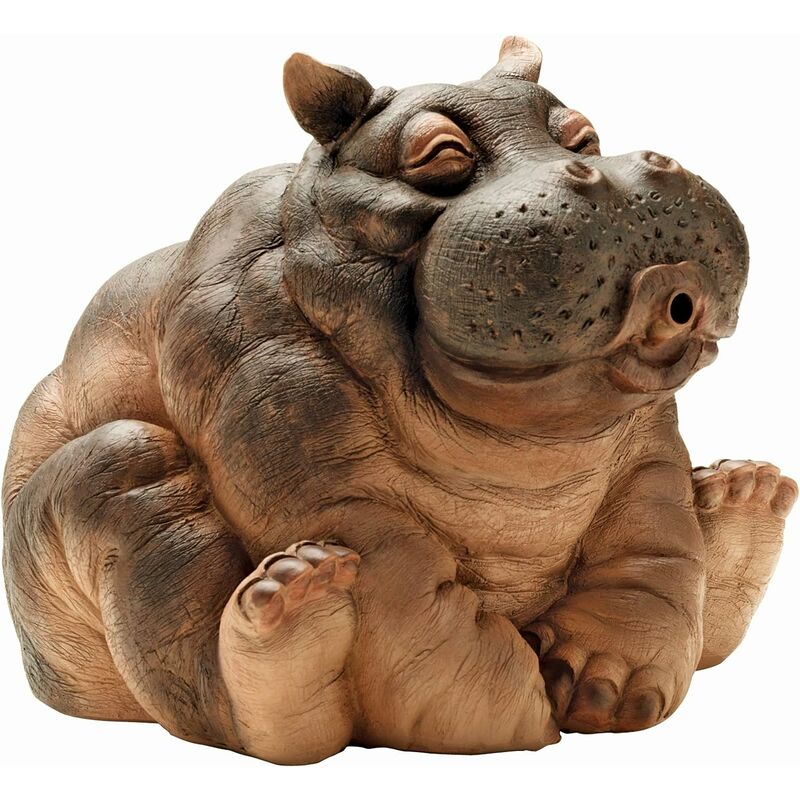 Hippo Décor Statue Cracheuse d'Eau de Bassin Canalisé, polyrésine LO-Ron