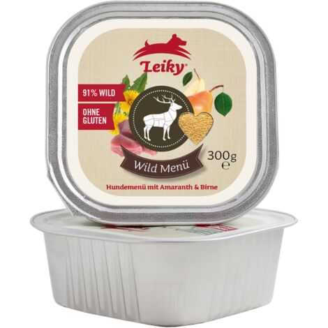 Hirschfleisch mit Amaranth und Löwenzahn 300g  Hundefutter 90% Fleisch  Leiky
