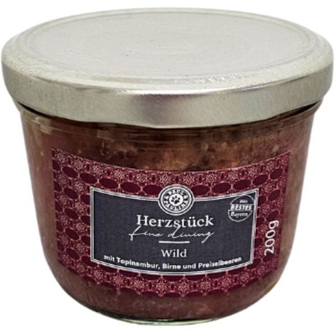 Hirschfleisch mit Topinambur, Petersilie und Cranberries 200g  Hundefutter  aus Freilandhaltung  für Allergiker  Paul & Paulina