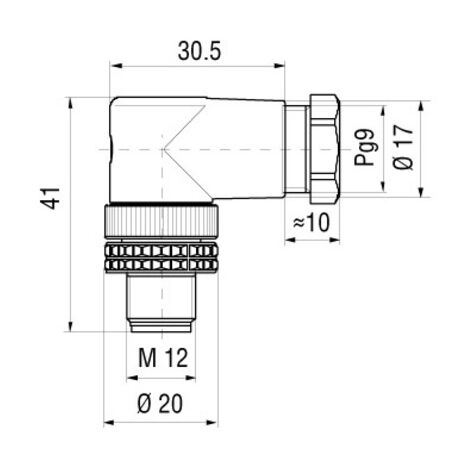 Hirschmann 933 166-100-1 Sensor-/Aktor-Steckverbinder, unkonfektioniert M12 Stecker, gewinkelt  Polz