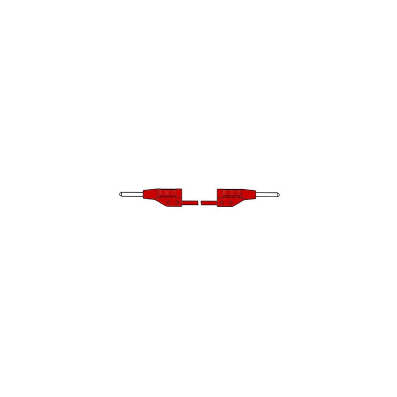 Hirschmann - cordon de mesure moule 2mm 50cm - rouge (mvl 2/50)