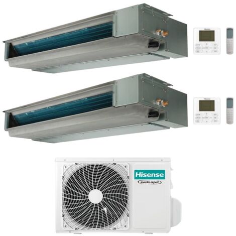 Hisense Climatizzatore Canalizzato Dual Split serie Slim ADT 9+9 con 2AMW42U4RGC Inverter R32 Wi-Fi Optional Classe A++