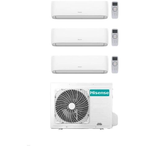 Hisense Climatizzatore Trial Split Hi Comfort 7+7+7 con 4AMW81U4RAA Inverter Wi-Fi R 32 Classe A++