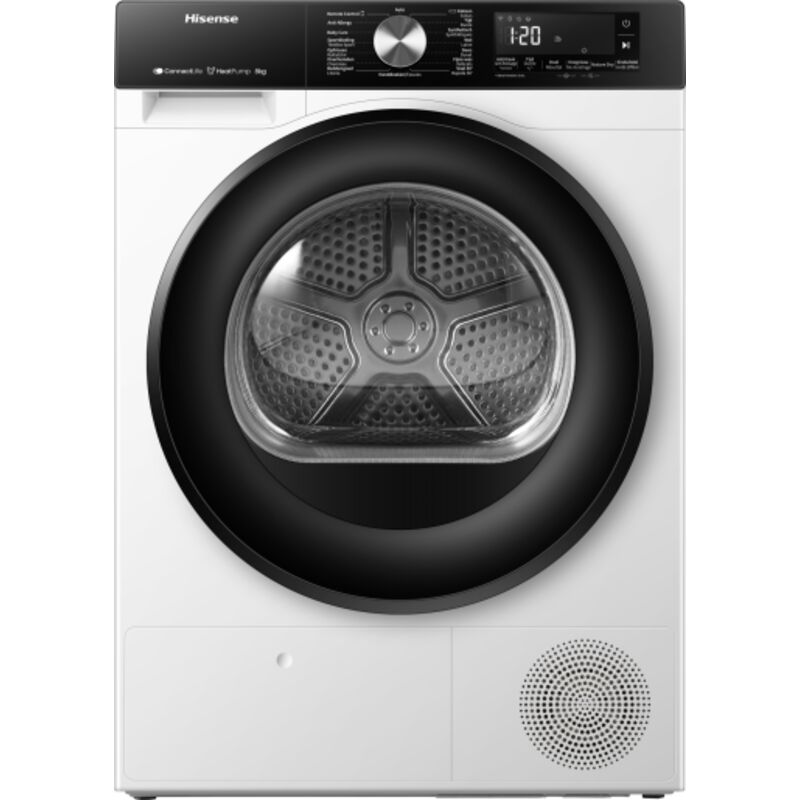 Hisense Dh3s802bw2 Asciugatrice Pompa Di Calore 8kg Wifi Oblo' Reversibile Classe D (Ex A+++)