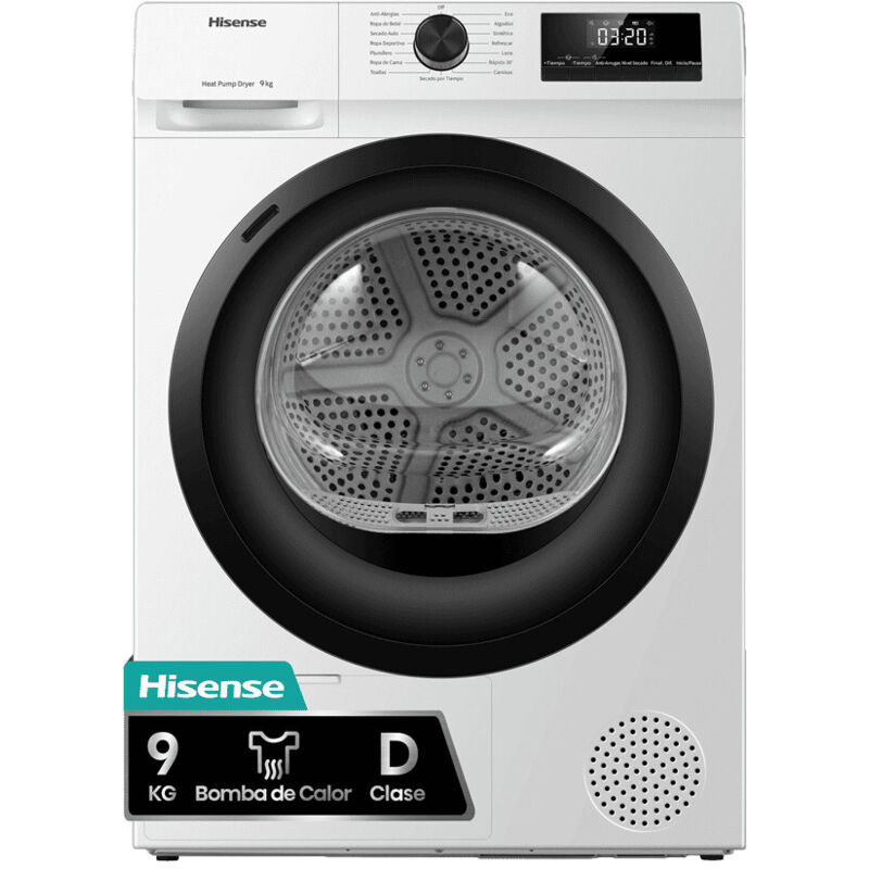 Hisense DHQE900UWDC asciugatrice Libera installazione Caricamento frontale 9 kg Bianco