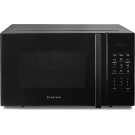 Hisense Forno Microonde Elettronico, Capacità 23 L, Potenza 800 W, Grill Potenza 1000 W, Display Led con Comandi Touch, Nero