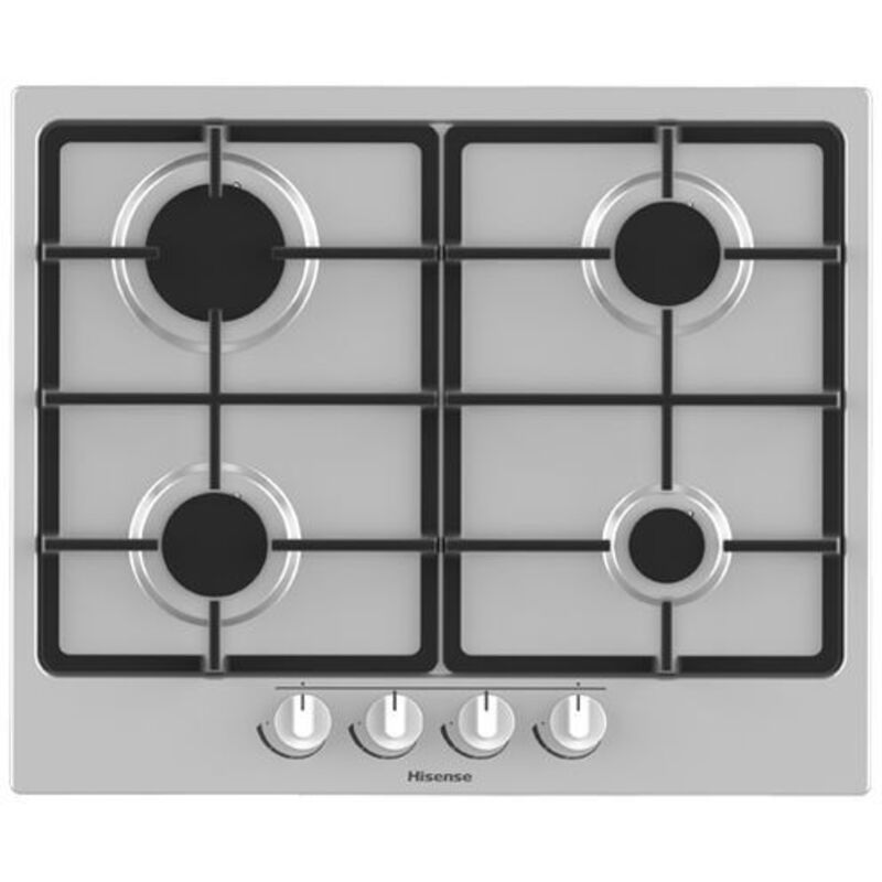 Hisense GM643XF Piano Cottura a Gas 4 Zone Griglie in ghisa 60 cm Inox