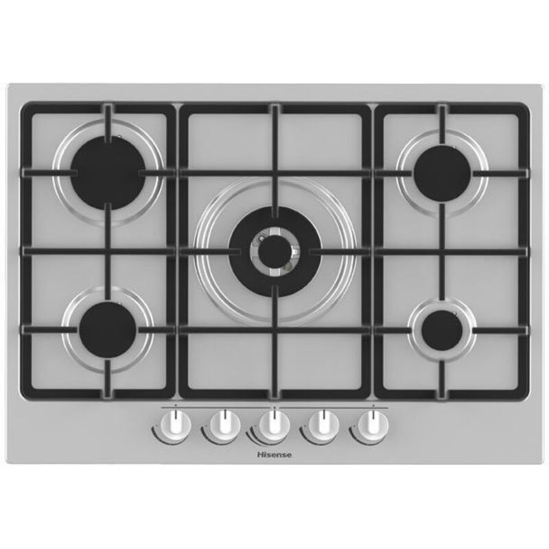 Table de cuisson Hisense GM773XF Acier inoxydable Encastrable Gaz 5 brûleurs Table de cuisson Hisense GM773XF Acier inoxydable Encastrable Gaz 5 brûleurs