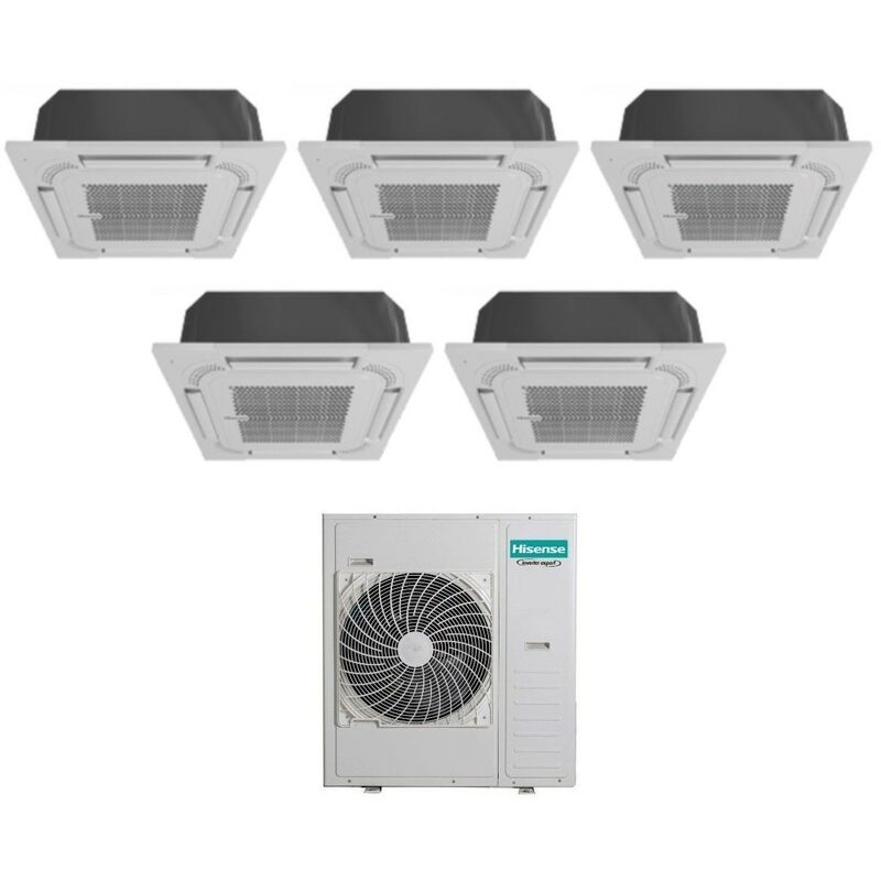 Penta Split Cassette Air Conditioner 9+9+9+9 avec 5AMW125U4RTA R-32 9000+9000+9000+9000 avec télécommande standard et panneau inclus - Hisense