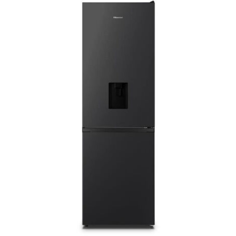 Hisense – Réfrigérateur combiné 2 portes 304 L – Classe E – 59,5 x 59 x 186 cm – Distributeur d'eau intégré – Technologie Multi Air Flow – Noir