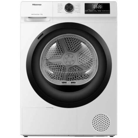 Hisense – Sèche-linge frontal 8kg classe D – Pompe à chaleur – Fin différée – DHQE802U