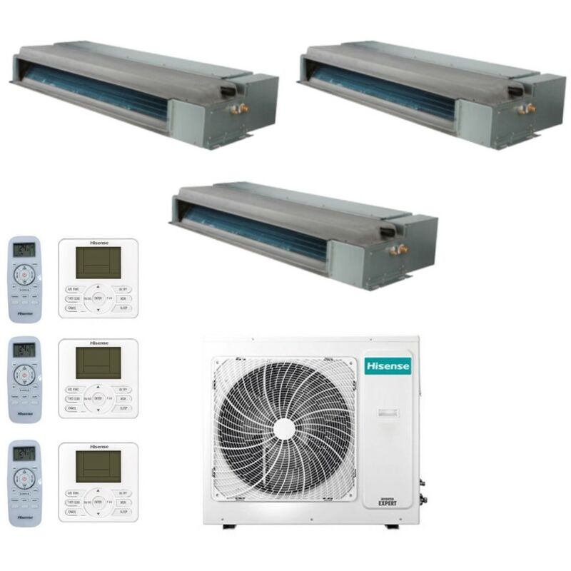 Trial split air conditioner 12+12+12 avec 3amw72u4rfa r-32 12000+12000 avec télécommande et filaire - Hisense