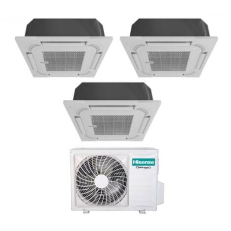Hisense Trial Split Cassette Air Conditioner 9+9+9 avec 3AMW62U4RFA R-32 Wi-Fi en option 9000+9000 avec télécommande et panneau inclus - Nouveau