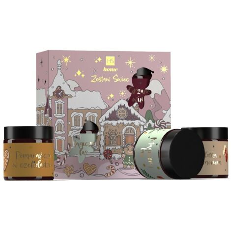 HISKIN Geschenkset mit 3 rosa Sojakerzen.