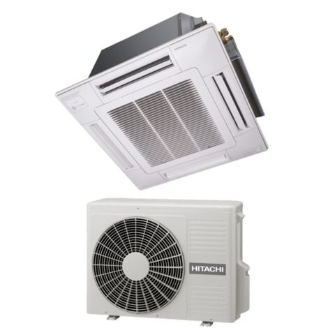 hitachi cassette aire acondicionado inverter 4 vias 9000 btu rai-25rpe r-32 wi-fi opcional con rejilla incluida - nuevo