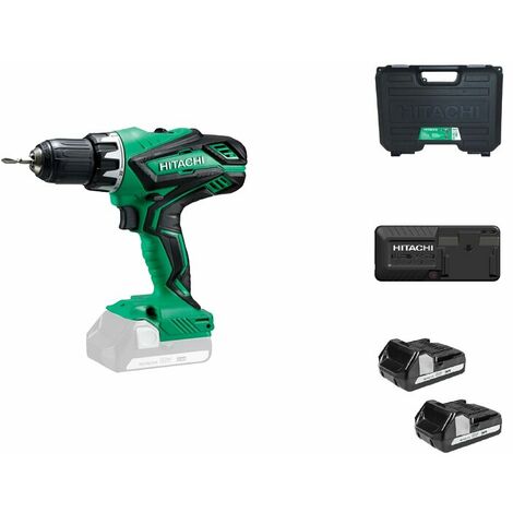 Hitachi DS18DJL (LC) Perceuse visseuse à batteries 18V Li-Ion set (2x batterie 1,5Ah) dans coffret