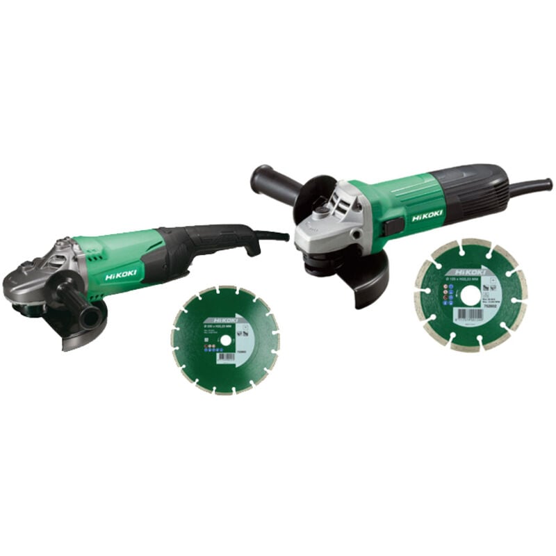Pack de 2 meuleuses Hikoki G23STWAZ et G13STAYGZ - Ø125mm et Ø230mm
