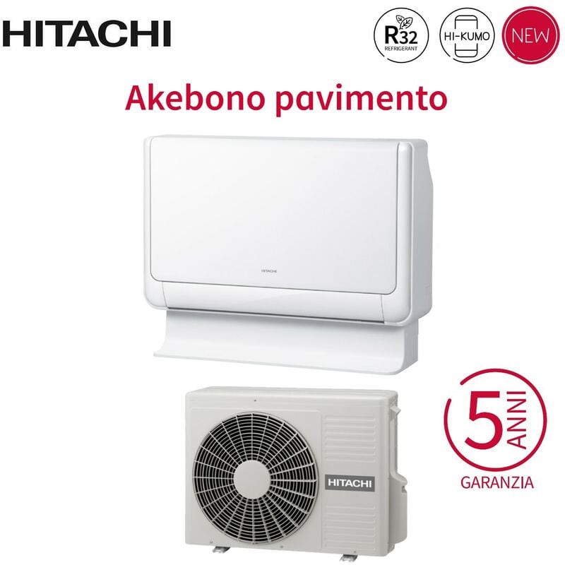Hitachi - Floor Standing rèversible Air Conditioner Akebono Series 9000 Btu RAF-25RXE R-32 Wi-Fi Optional - New